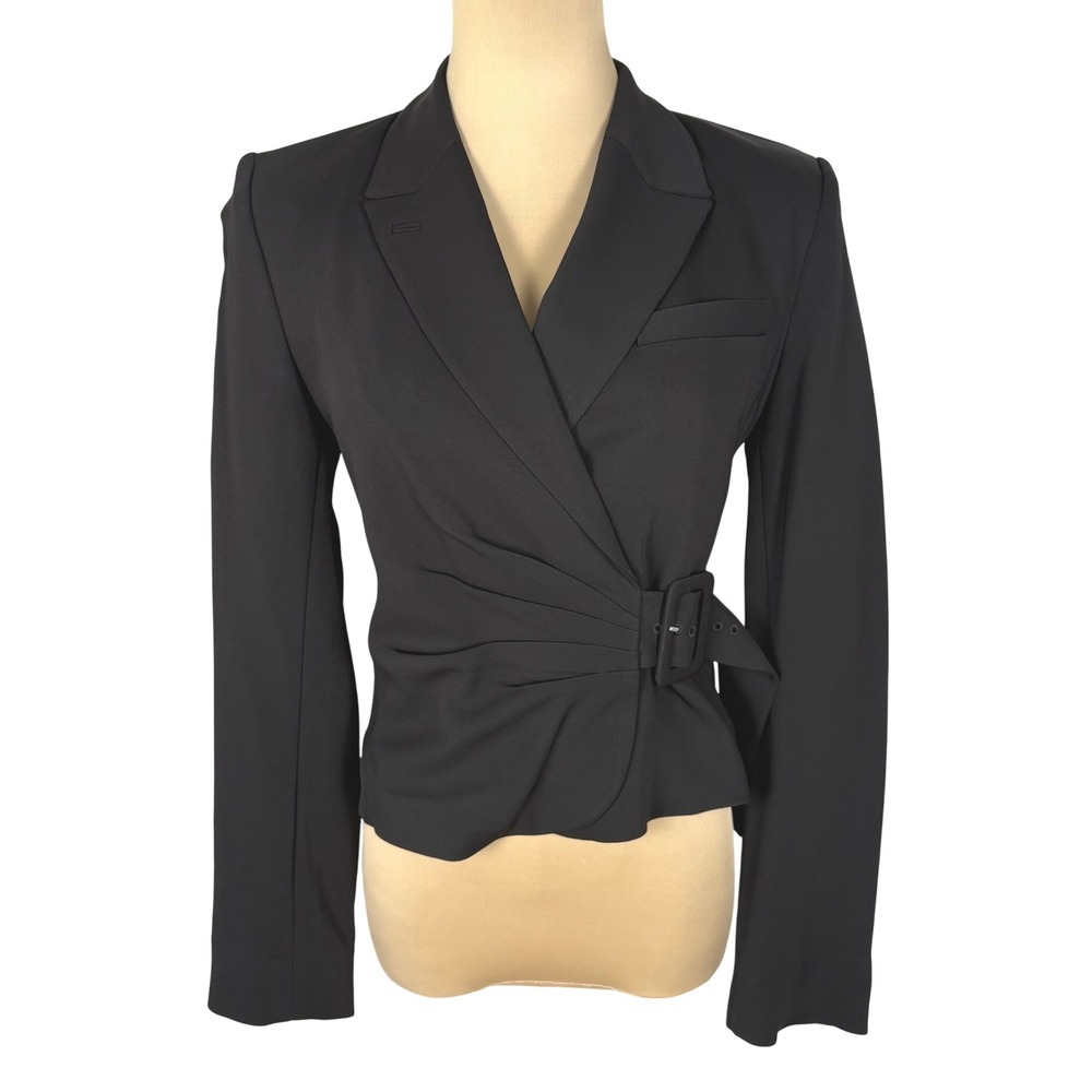 & Other Stories Black Belted Blazer Asymmetric Wrap Jacket Size 2 NWT Officewear